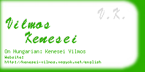 vilmos kenesei business card